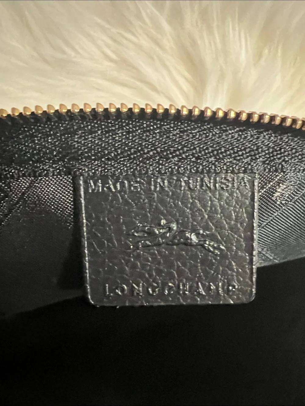 Longchamp Black le foulonne Leather Zip Cosmetic Case